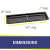 48" x 14" Rectangle Stainless Steel Drop-In Pan by American Fire Products