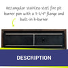 48" x 14" Rectangle Stainless Steel Drop-In Pan by American Fire Products