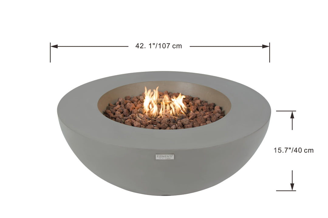 42" Round Lunar Concrete Fire Bowl by Elementi