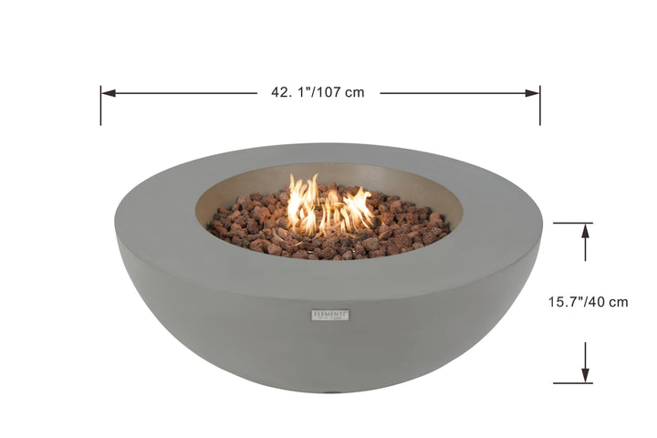 42" Round Lunar Concrete Fire Bowl by Elementi