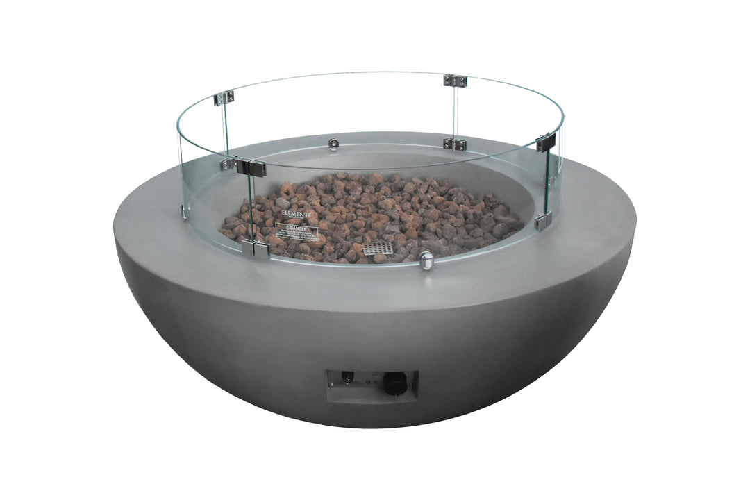 42" Round Lunar Concrete Fire Bowl by Elementi