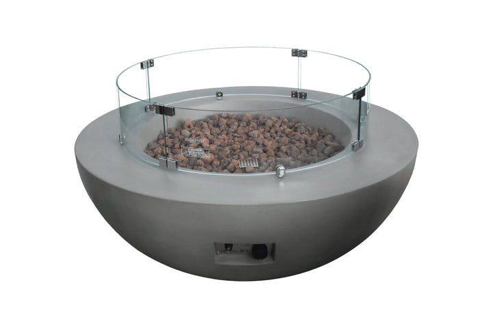 42" Round Lunar Concrete Fire Bowl by Elementi