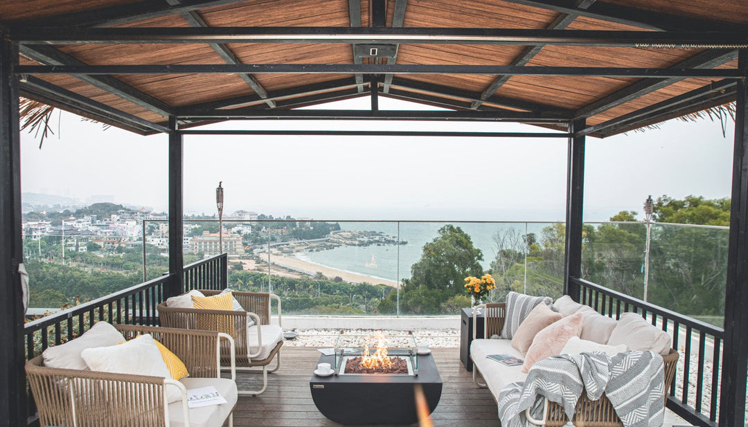 34" Square Aurora Propane Gas Fire Pit by Elementi