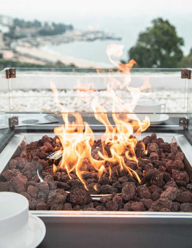 34" Square Aurora Propane Gas Fire Pit by Elementi