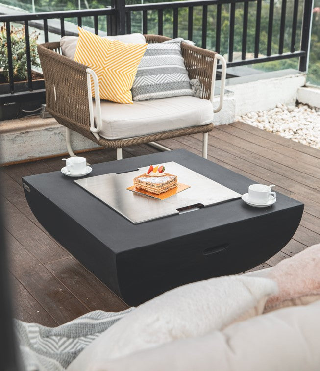 34" Square Aurora Propane Gas Fire Pit by Elementi