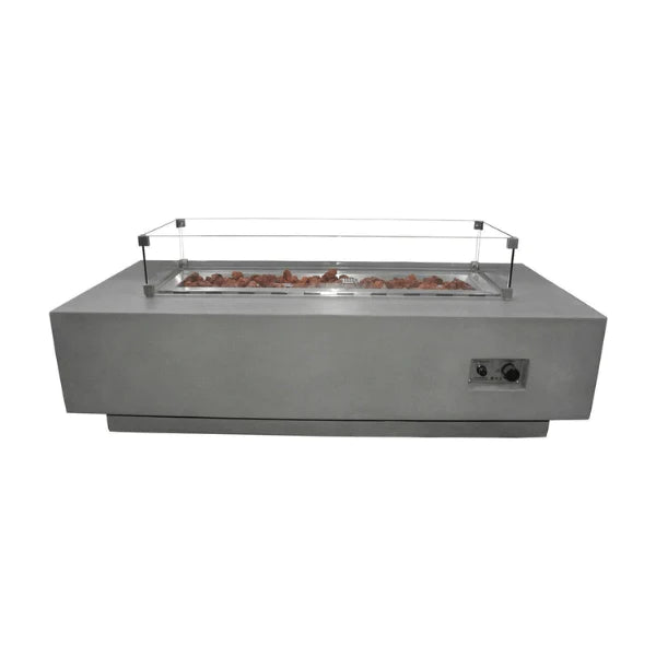 60" x 27" Rectangle Granville Concrete Fire Table by Elementi
