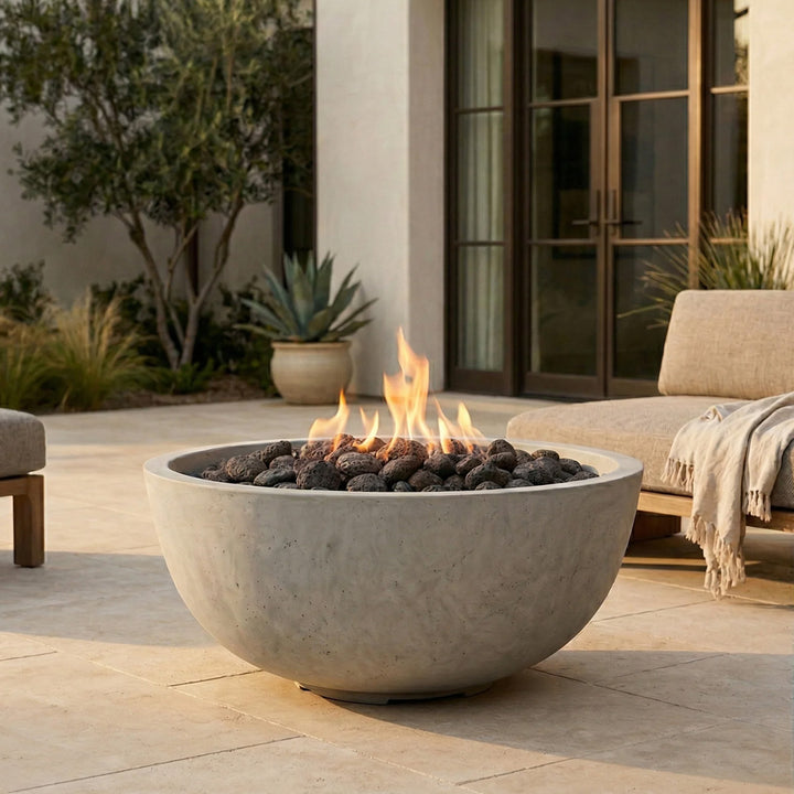 39" Round Moderno 1 Gas Fire Bowl by Prism Hardscapes
