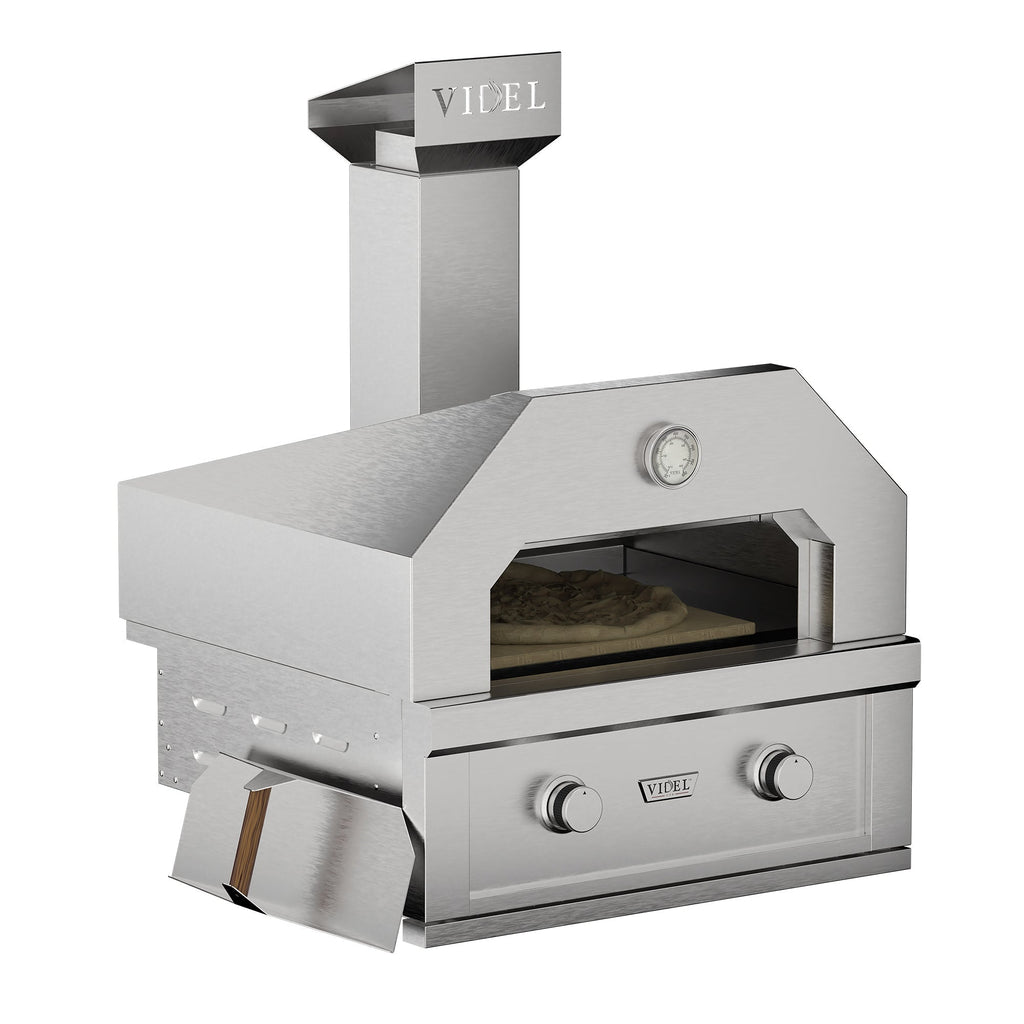 30" Stainless Steel 2-Burner Built-In Gas Outdoor Pizza Oven by Videl Grills