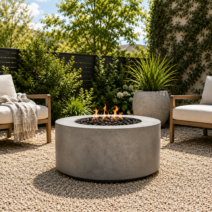 Prism Hardscapes 36" Cilindro Propane Gas Fire Bowl in Pewter - PH-706-4LP