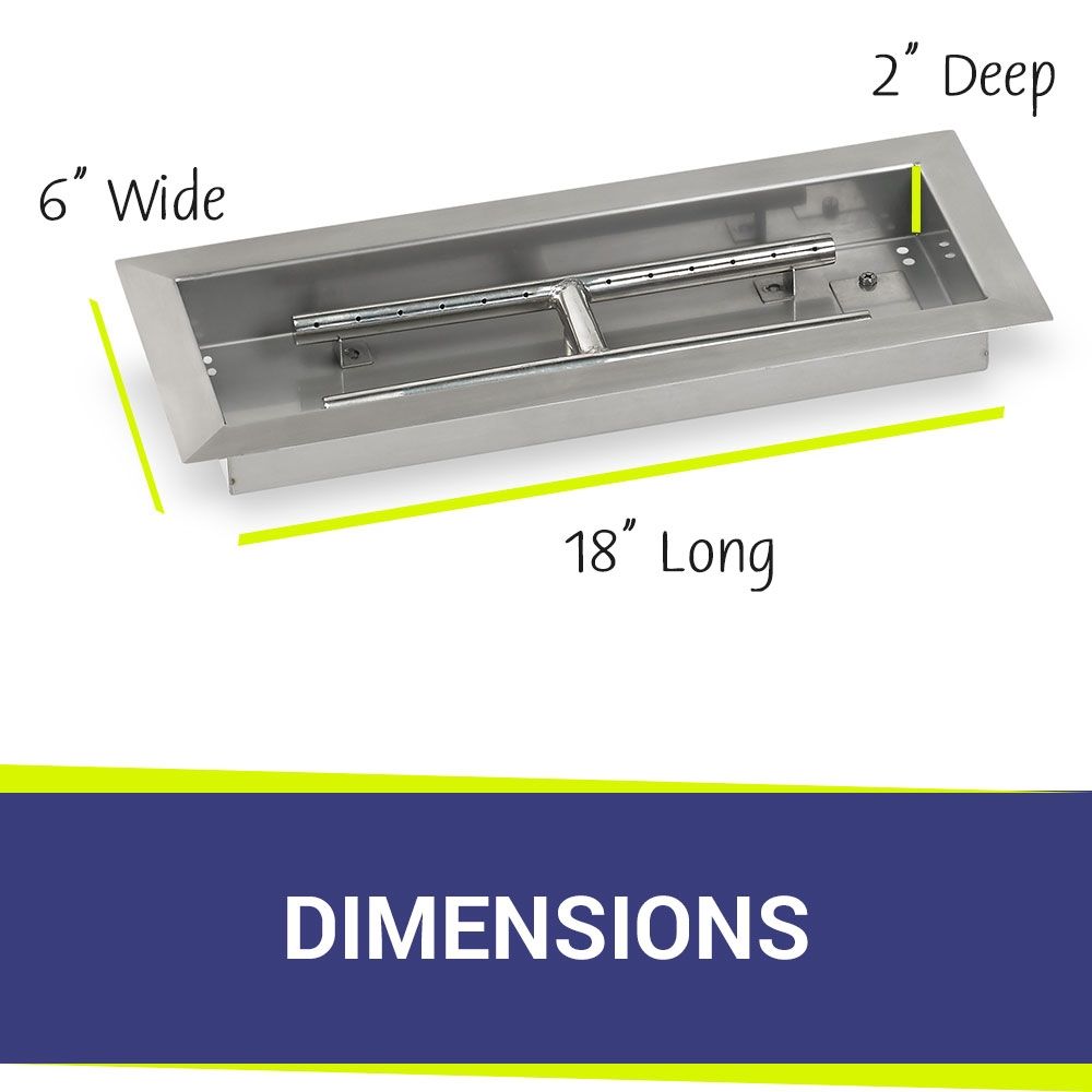 18" x 6" Rectangle Stainless Steel Drop-In Pan by American Fire Products