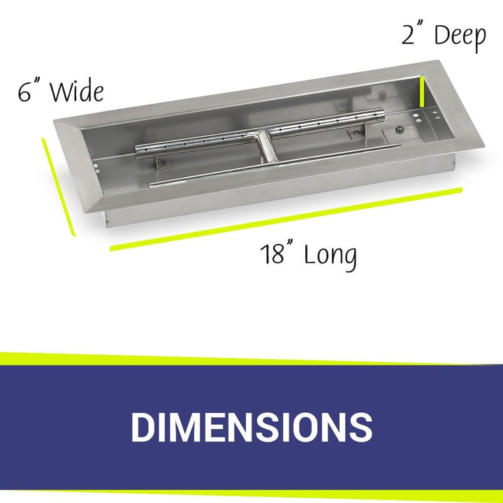 18" x 6" Rectangle Stainless Steel Drop-In Pan by American Fire Products