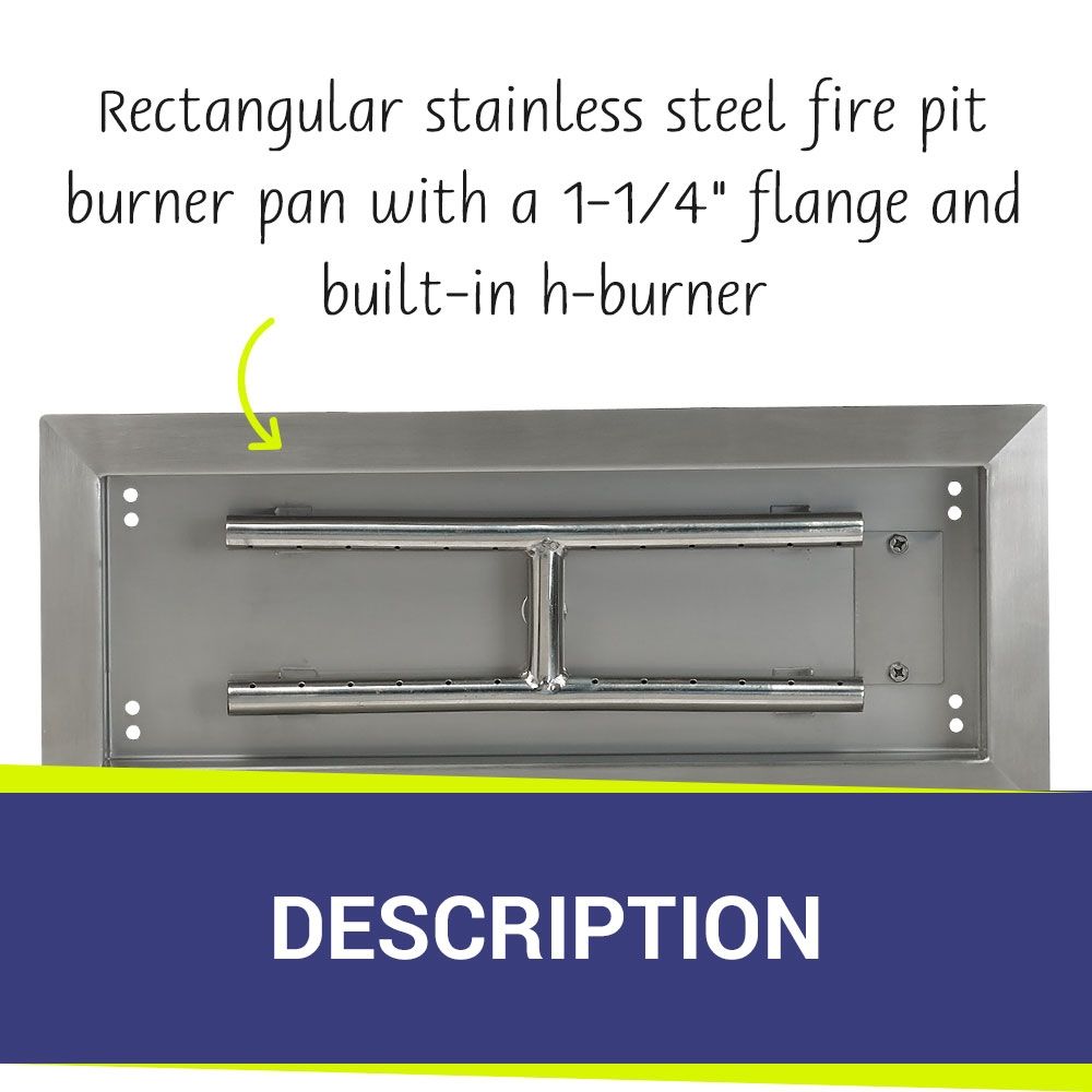 18" x 6" Rectangle Stainless Steel Drop-In Pan by American Fire Products