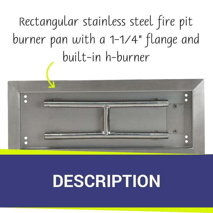 18" x 6" Rectangle Stainless Steel Drop-In Pan by American Fire Products
