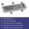 18" x 6" Rectangle Stainless Steel Drop-In Pan by American Fire Products