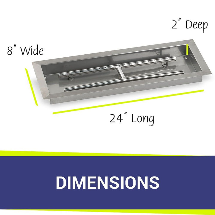 24" x 8" Rectangle Stainless Steel Drop-In Pan by American Fire Products