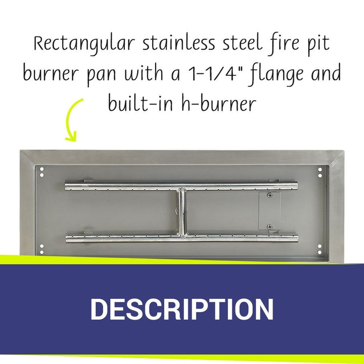 24" x 8" Rectangle Stainless Steel Drop-In Pan by American Fire Products