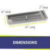 30" x 10" Rectangle Stainless Steel Drop-In Pan by American Fire Products