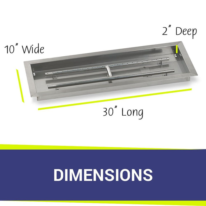 30" x 10" Rectangle Stainless Steel Drop-In Pan by American Fire Products