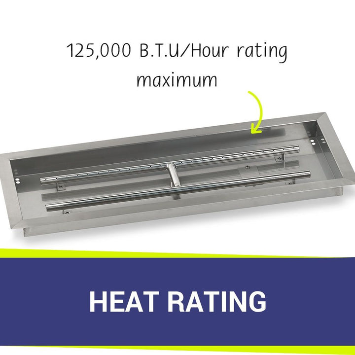 30" x 10" Rectangle Stainless Steel Drop-In Pan by American Fire Products