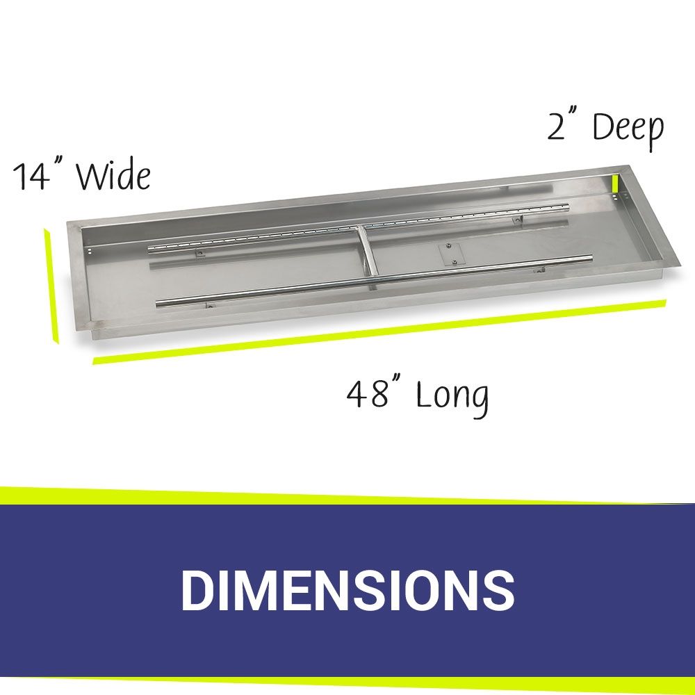 48" x 14" Rectangle Stainless Steel Drop-In Pan by American Fire Products