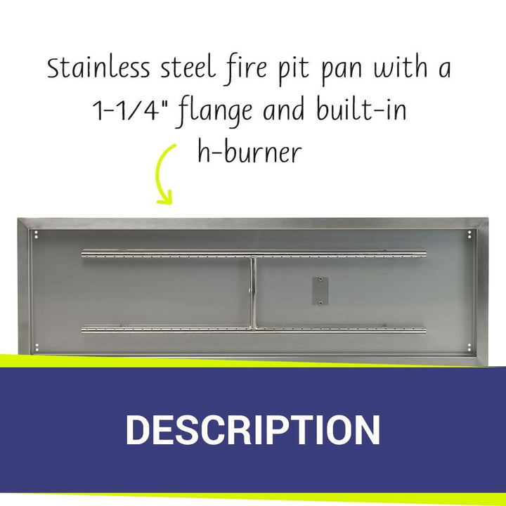 48" x 14" Rectangle Stainless Steel Drop-In Pan by American Fire Products