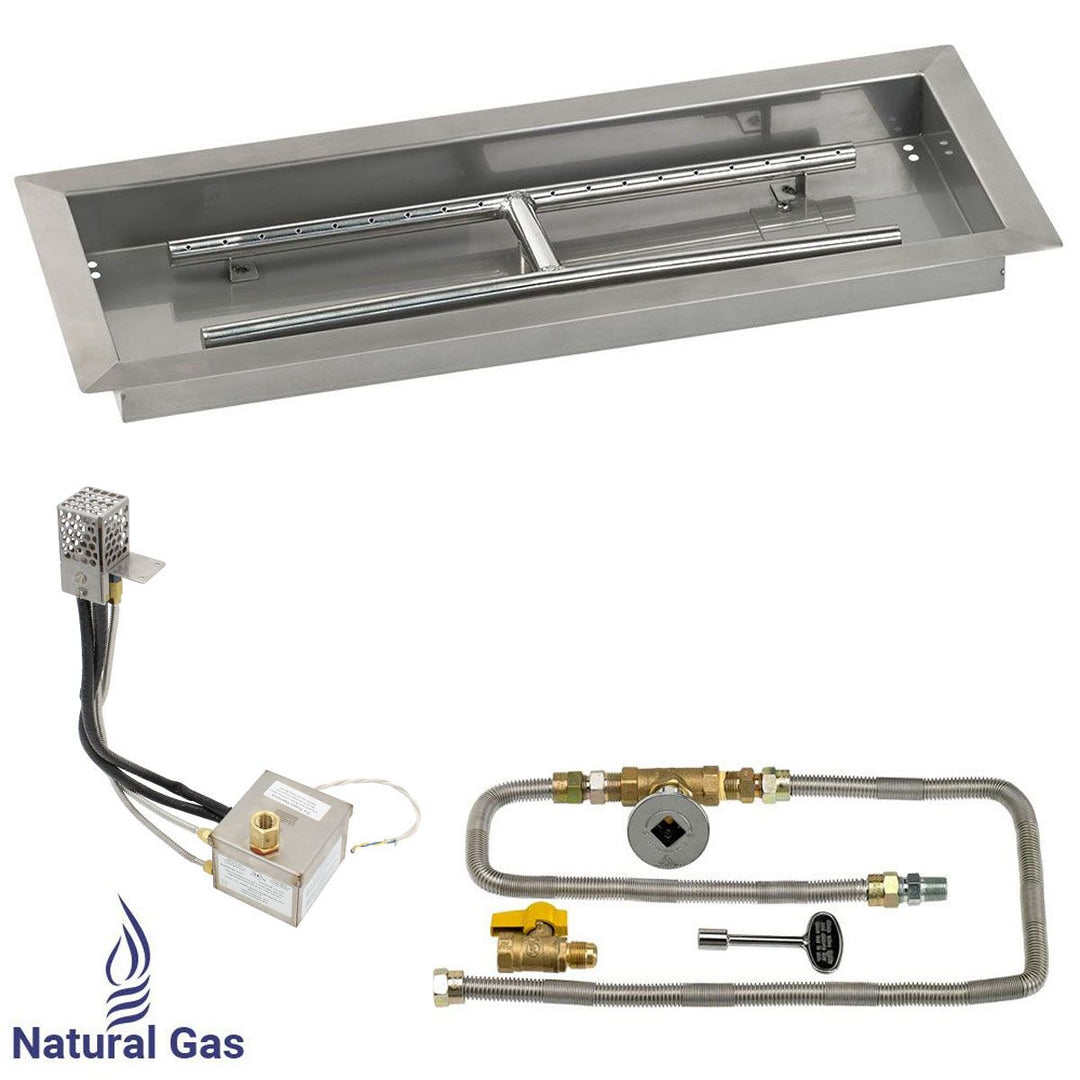 Rectangle Stainless Steel Drop-In Pan with All-Weather Electronic Ignition System by American Fire Products