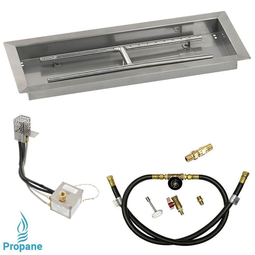 Rectangle Stainless Steel Drop-In Pan with All-Weather Electronic Ignition System by American Fire Products