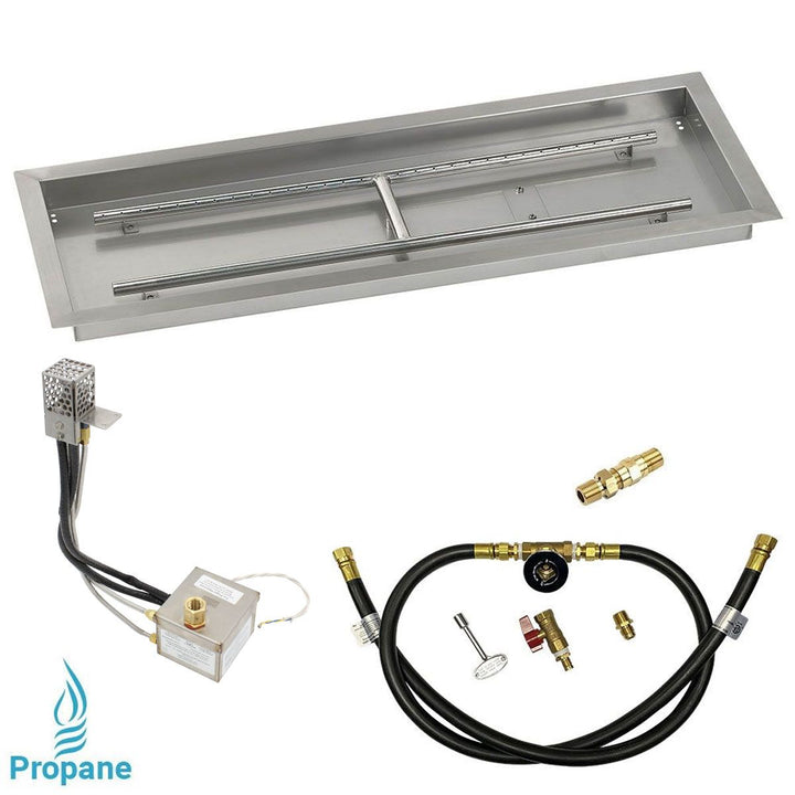 Rectangle Stainless Steel Drop-In Pan with All-Weather Electronic Ignition System by American Fire Products