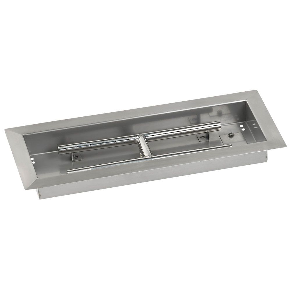 18" x 6" Rectangle Stainless Steel Drop-In Pan with Spark Ignition Kit - Natural Gas by American Fire Products