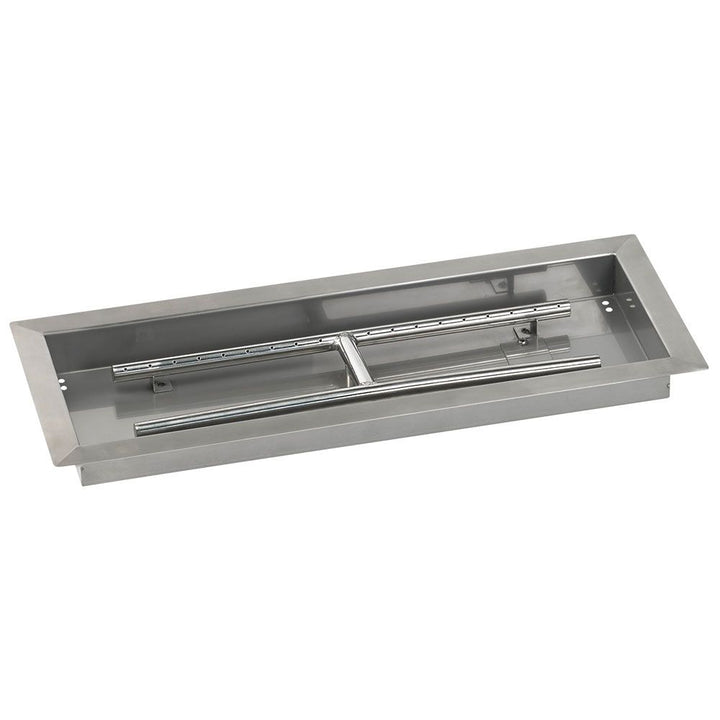 24" x 8" Rectangle Stainless Steel Drop-In Pan with Spark Ignition Kit - Natural Gas by American Fire Products