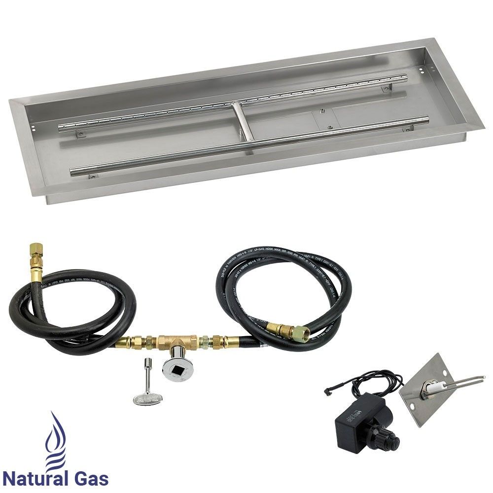 48" x 14" Rectangle Stainless Steel Drop-In Pan with Spark Ignition Kit - Natural Gas by American Fire Products
