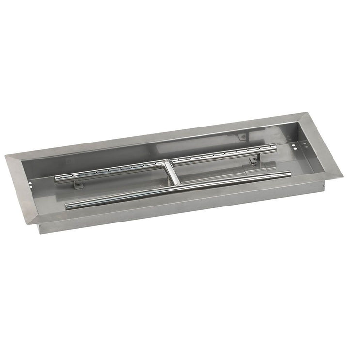 24" x 8" Rectangle Stainless Steel Drop-In Pan with Spark Ignition Kit - Propane by American Fire Products