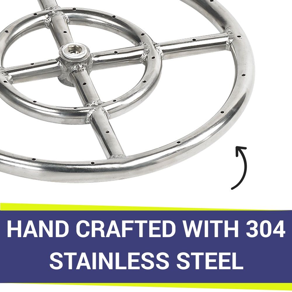 12" Double-Ring Stainless Steel Burner by American Fire Products