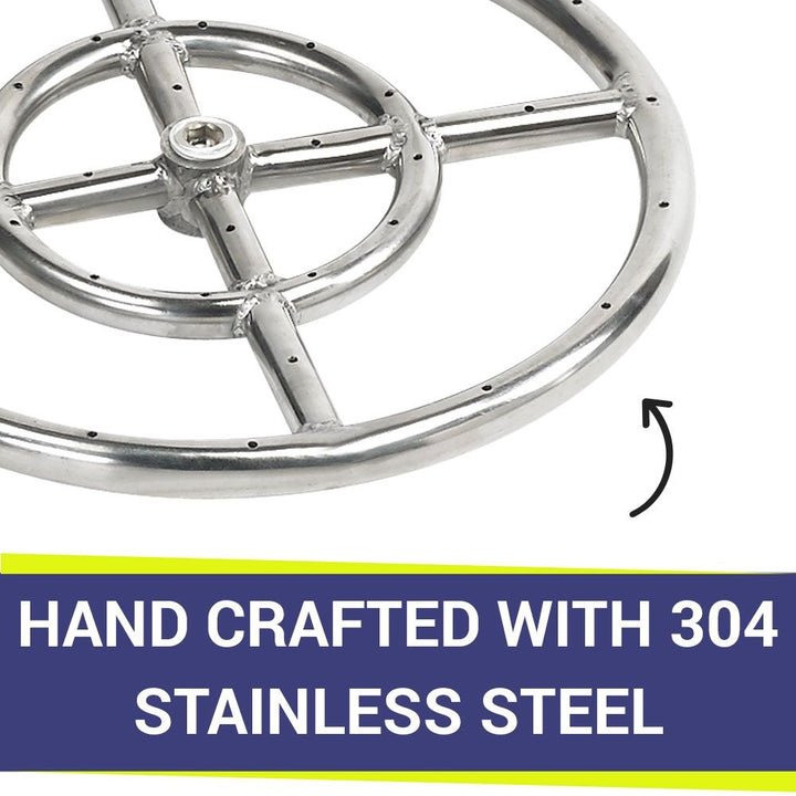 12" Double-Ring Stainless Steel Burner by American Fire Products
