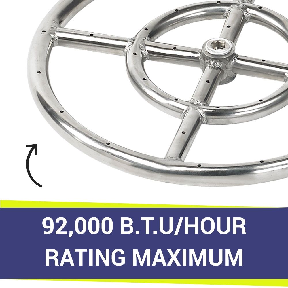 12" Double-Ring Stainless Steel Burner by American Fire Products