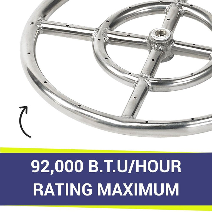 12" Double-Ring Stainless Steel Burner by American Fire Products