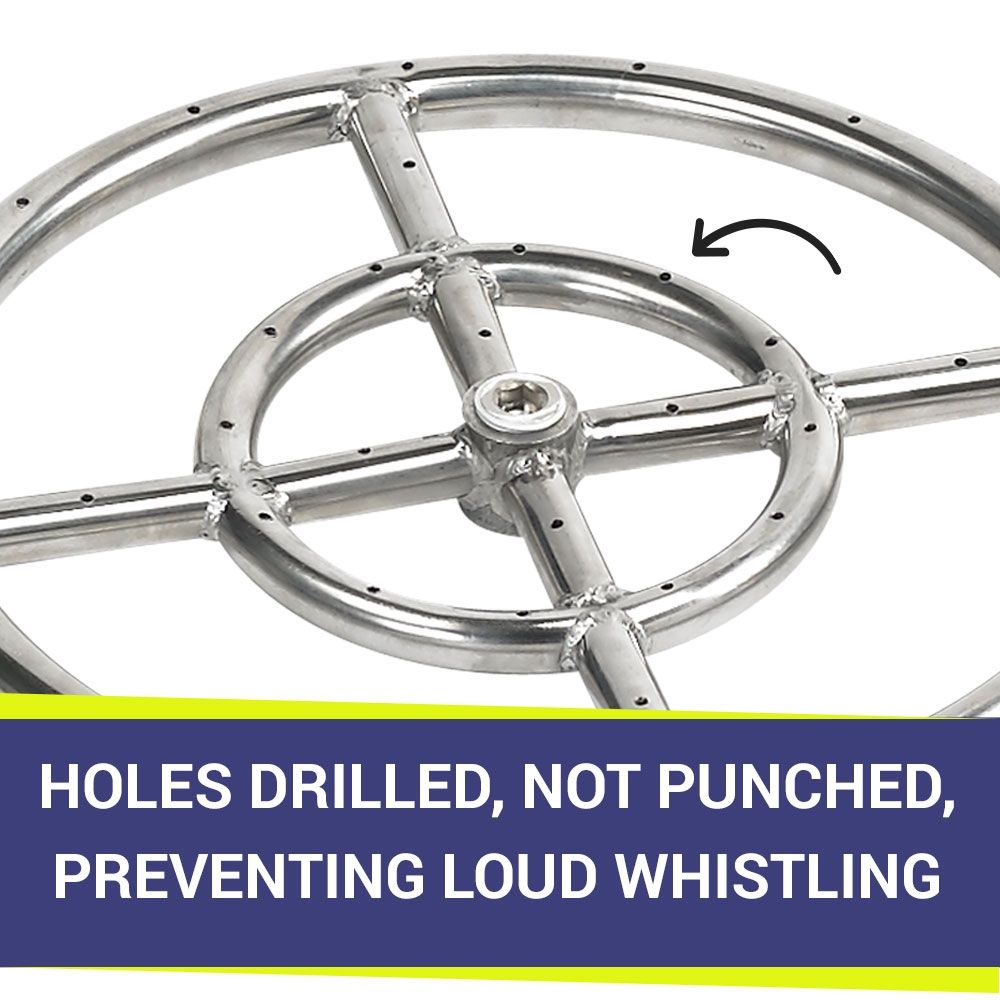 12" Double-Ring Stainless Steel Burner by American Fire Products