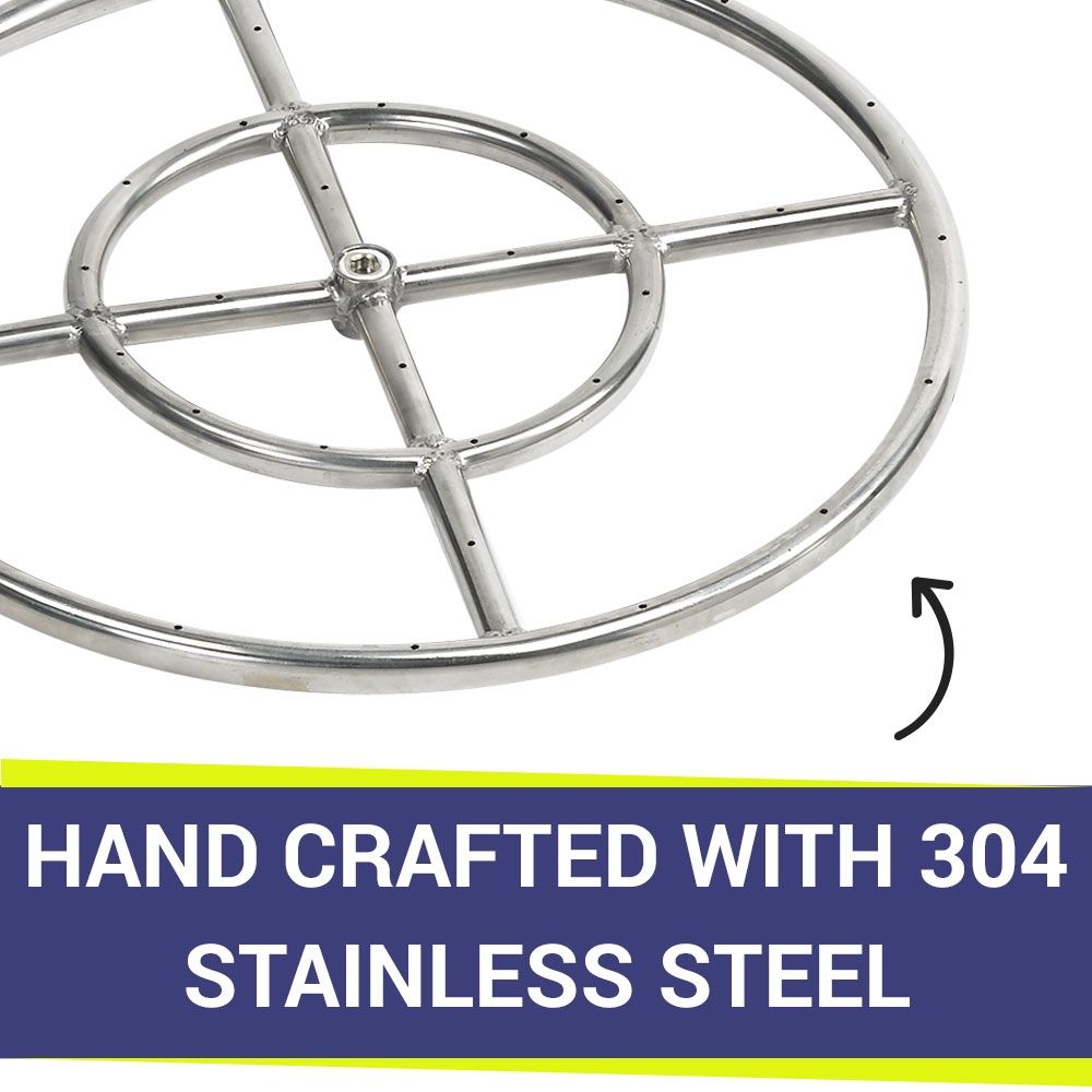 18" Double-Ring Stainless Steel Burner by American Fire Products