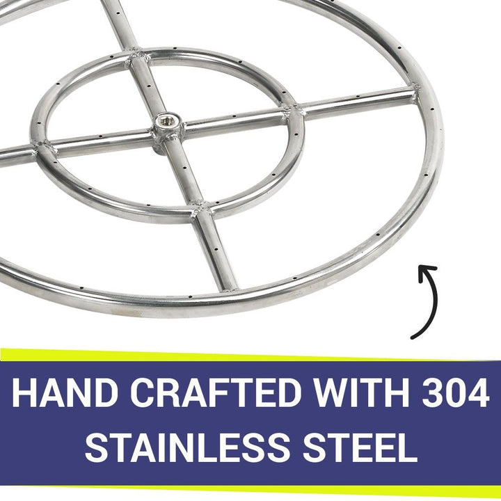 18" Double-Ring Stainless Steel Burner by American Fire Products