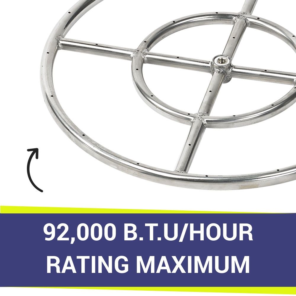 18" Double-Ring Stainless Steel Burner by American Fire Products