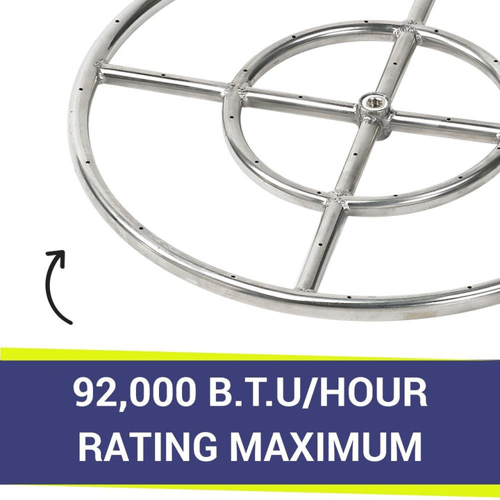 18" Double-Ring Stainless Steel Burner by American Fire Products