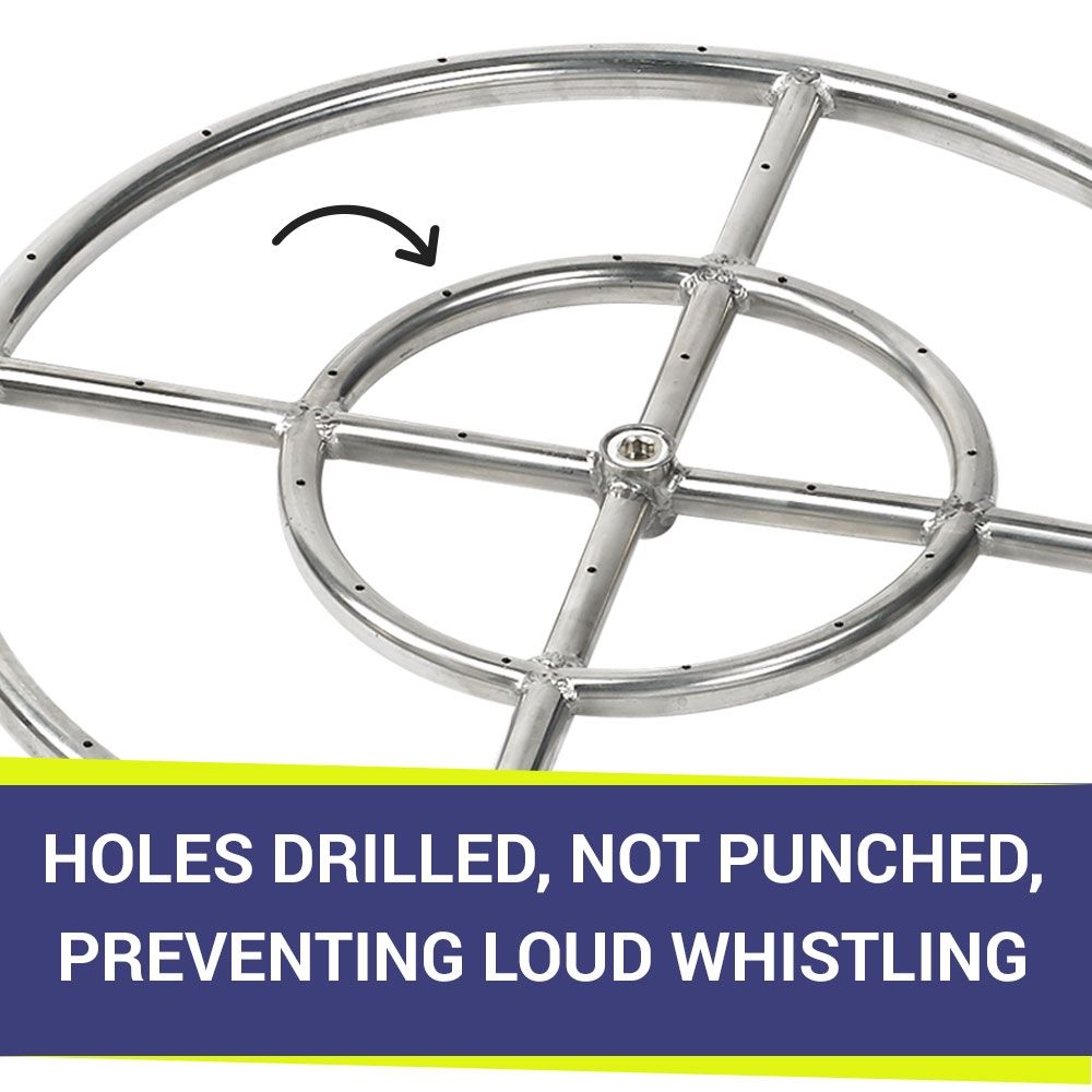 18" Double-Ring Stainless Steel Burner by American Fire Products