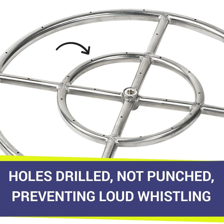 18" Double-Ring Stainless Steel Burner by American Fire Products