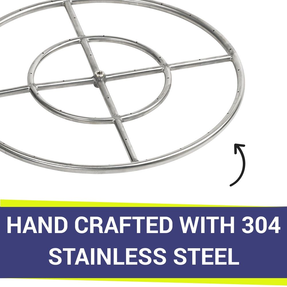 24" Double-Ring Stainless Steel Burner by American Fire Products