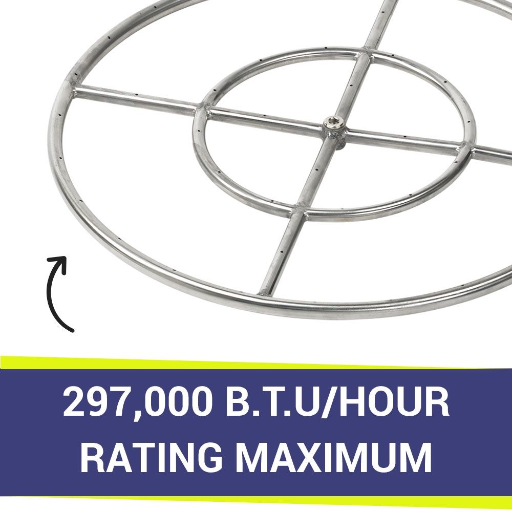 24" Double-Ring Stainless Steel Burner by American Fire Products