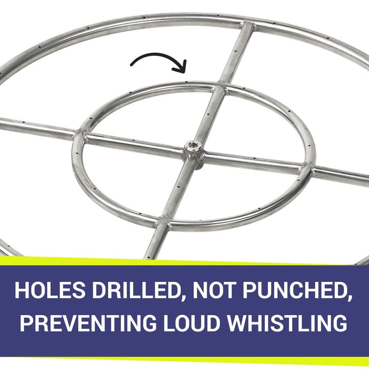 24" Double-Ring Stainless Steel Burner by American Fire Products