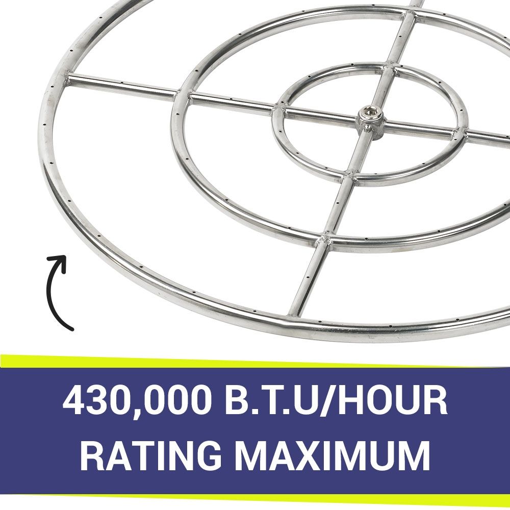 30" Triple-Ring Stainless Steel Burner by American Fire Products