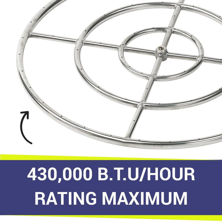 30" Triple-Ring Stainless Steel Burner by American Fire Products