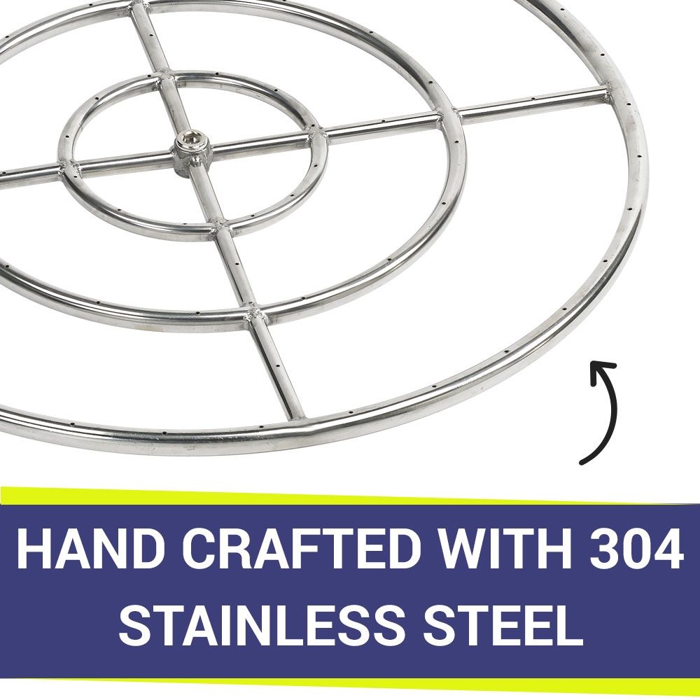 30" Triple-Ring Stainless Steel Burner by American Fire Products