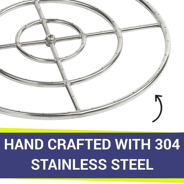 30" Triple-Ring Stainless Steel Burner by American Fire Products